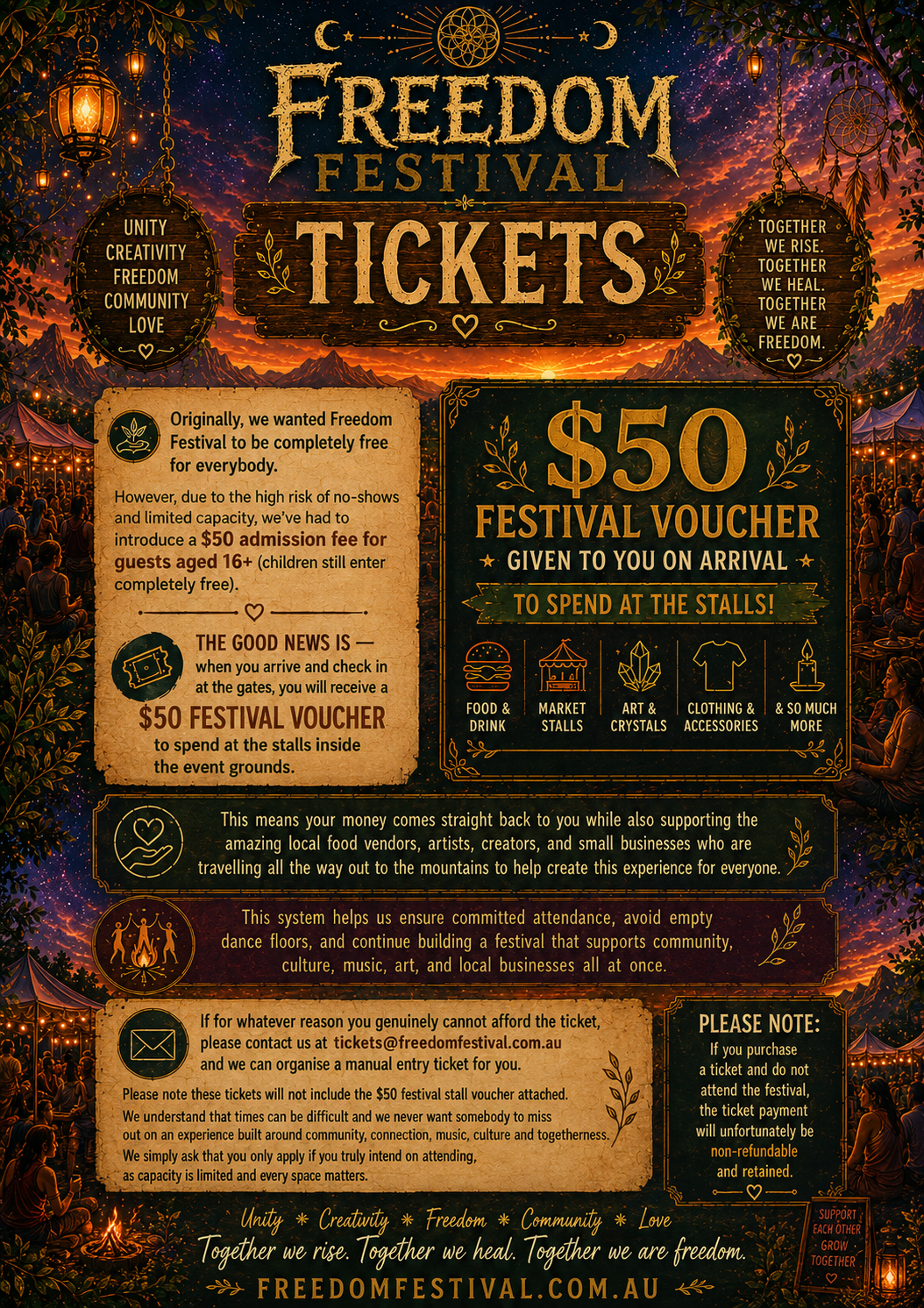 Freedom Festival tickets poster